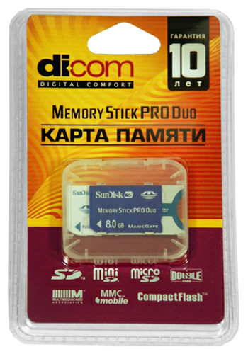 Карты памяти - Dicom memory Stick Pro Duo 8GB