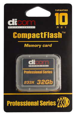 Карты памяти - Dicom Professional CompactFlash 32Gb 233x