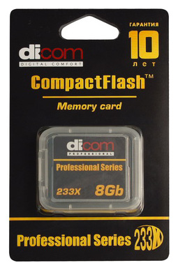 Карты памяти - Dicom Professional CompactFlash 8Gb 233x