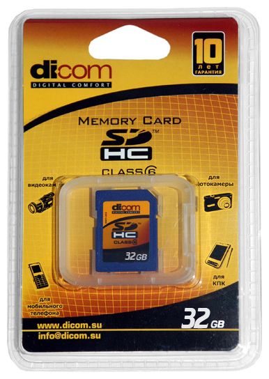 Карты памяти - Dicom SDHC 32 Gb Class 6