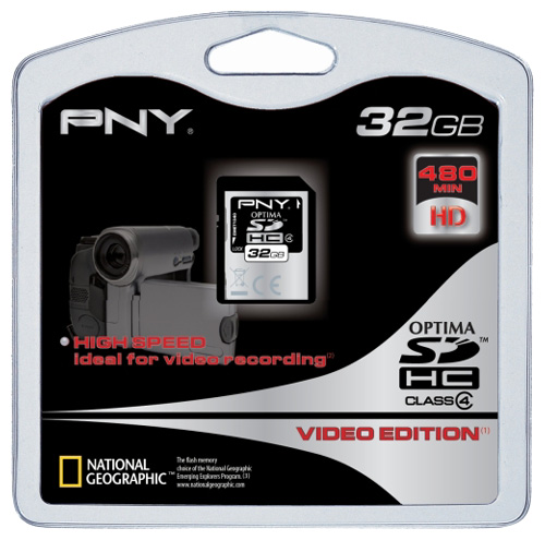 Карты памяти - PNY Optima SDHC class 4 VIDEO EDITION 32GB