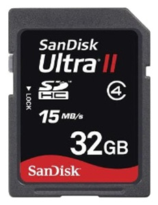 Карты памяти - Sandisk 32GB Ultra II SDHC Card