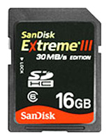 Карты памяти - Sandisk Extreme III 30MB/s Edition SDHC 16Gb