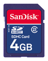 Карты памяти - Sandisk SDHC Card 4GB Class 2